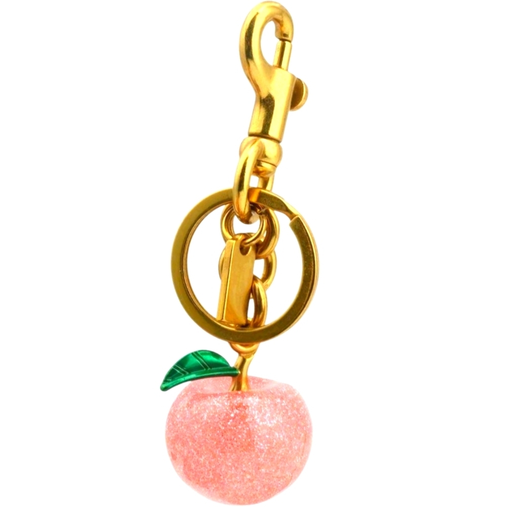 Blush Pink Large Glitter Apple Purse Charm and Keychain - Picture 3 of 3